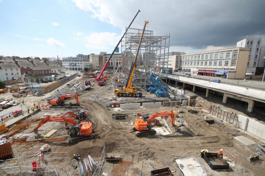 Plymouth shopping centre construction