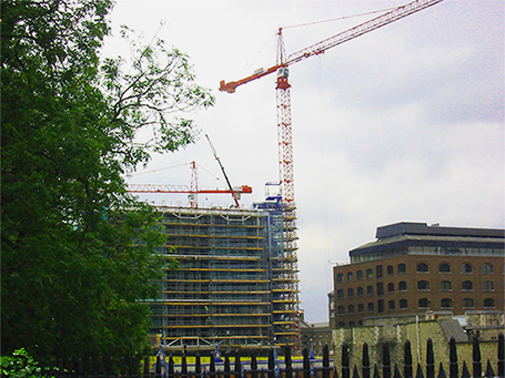 Rooftop cranes London