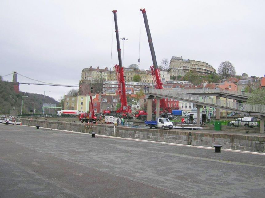 crane lift at lock river avon