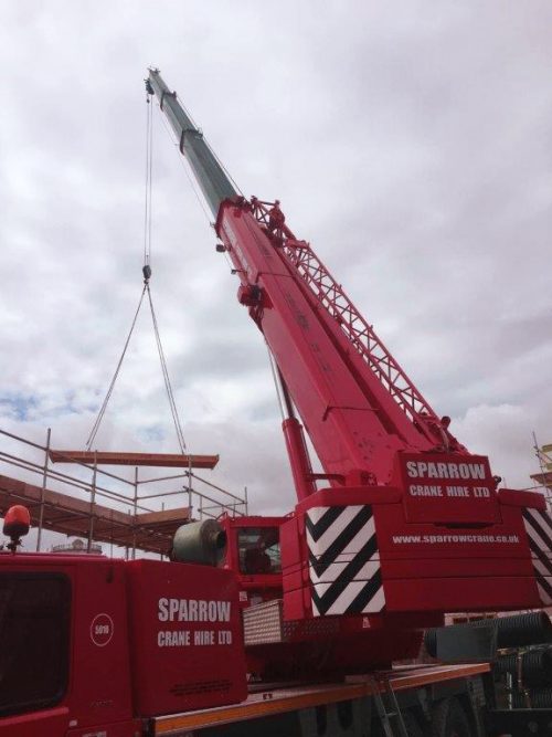 Tadano ATF 50G3 crane contract lift in action in Wellington, Somerset