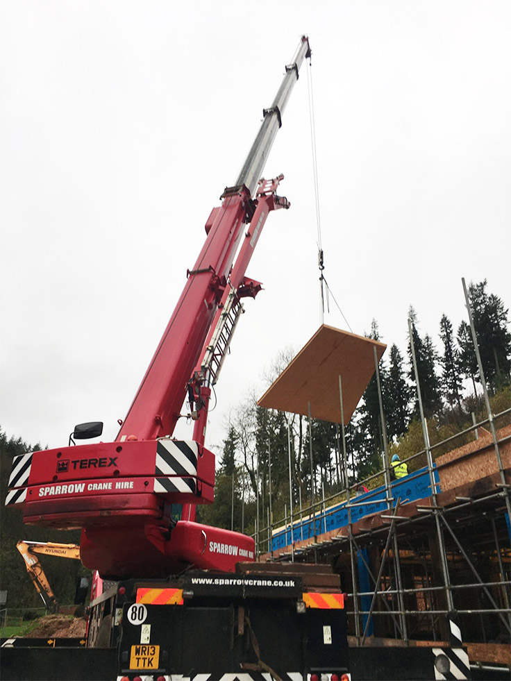 crane lift Over Stowey