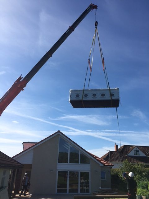 hot-tub crane lift Langport