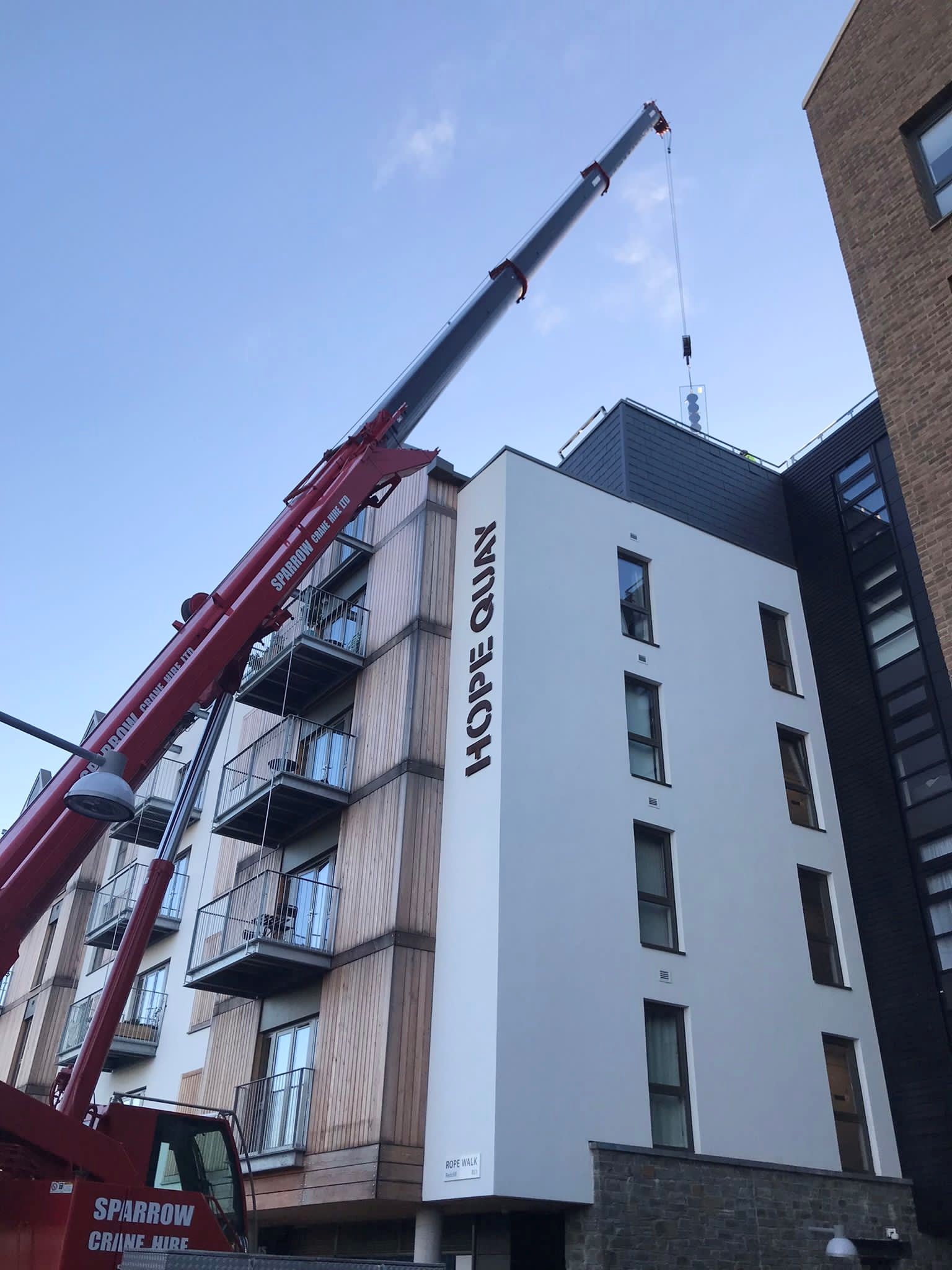 Sparrow Crane Hire was pleased to assist with a glass lift in Bristol Sparrow Crane Hire