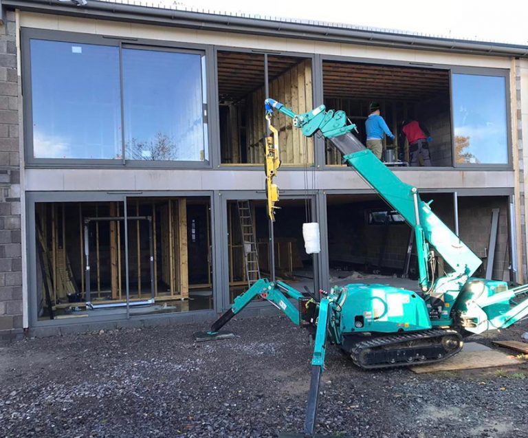 Our Maeda MC285C3 Spider Crane Glass lifting in Coleford Sparrow