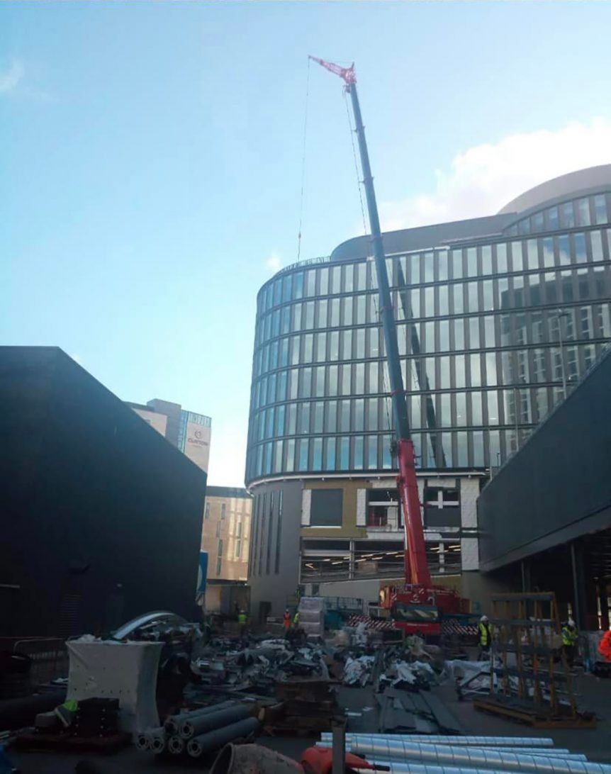 crane lift Cardiff Central