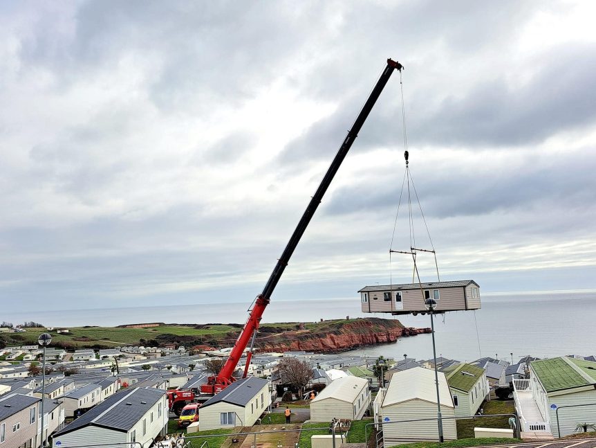 crane hire Devon Cliffs