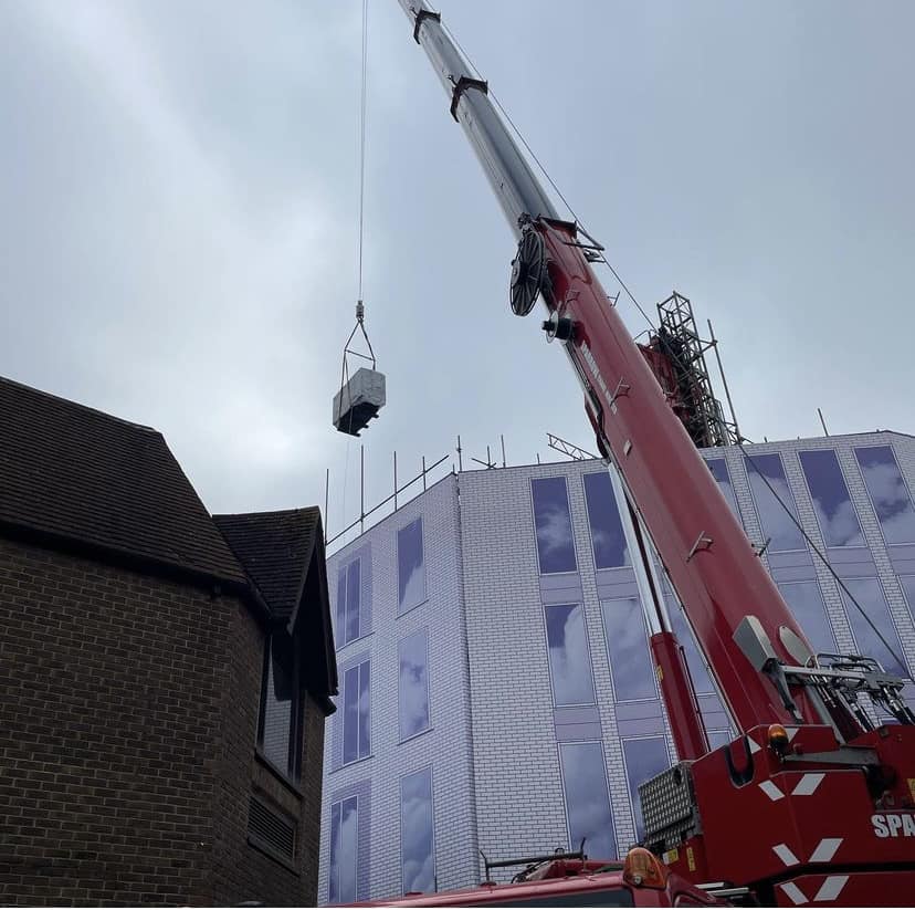 Demag AC1004L at work in the centre of Oxford Sparrow Crane Hire