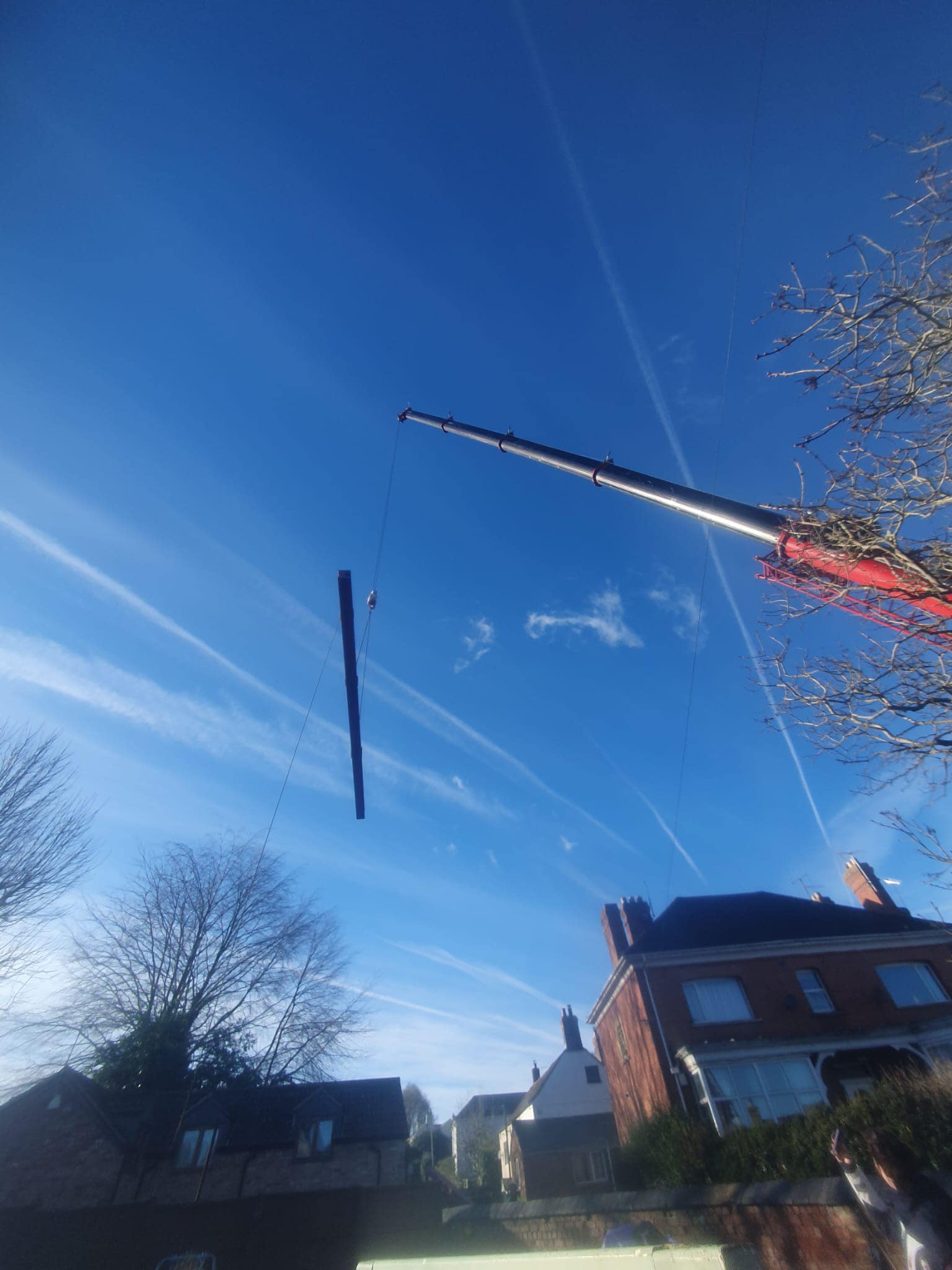 Crane Hire steel beams Dursley
