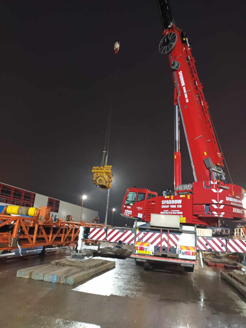 Avonmouth at night boat lift