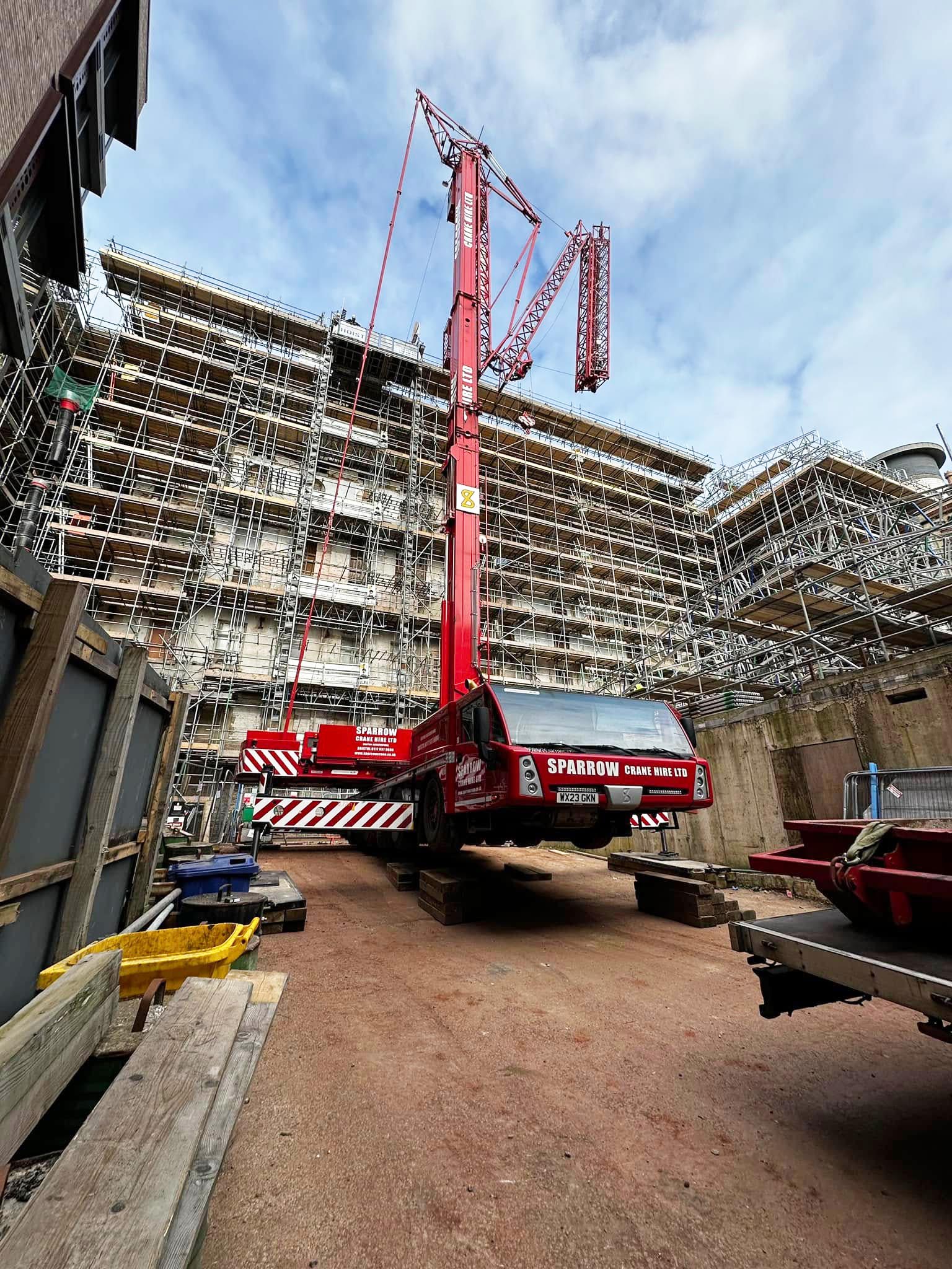 Crane lift British Royal Infirmary Bristol