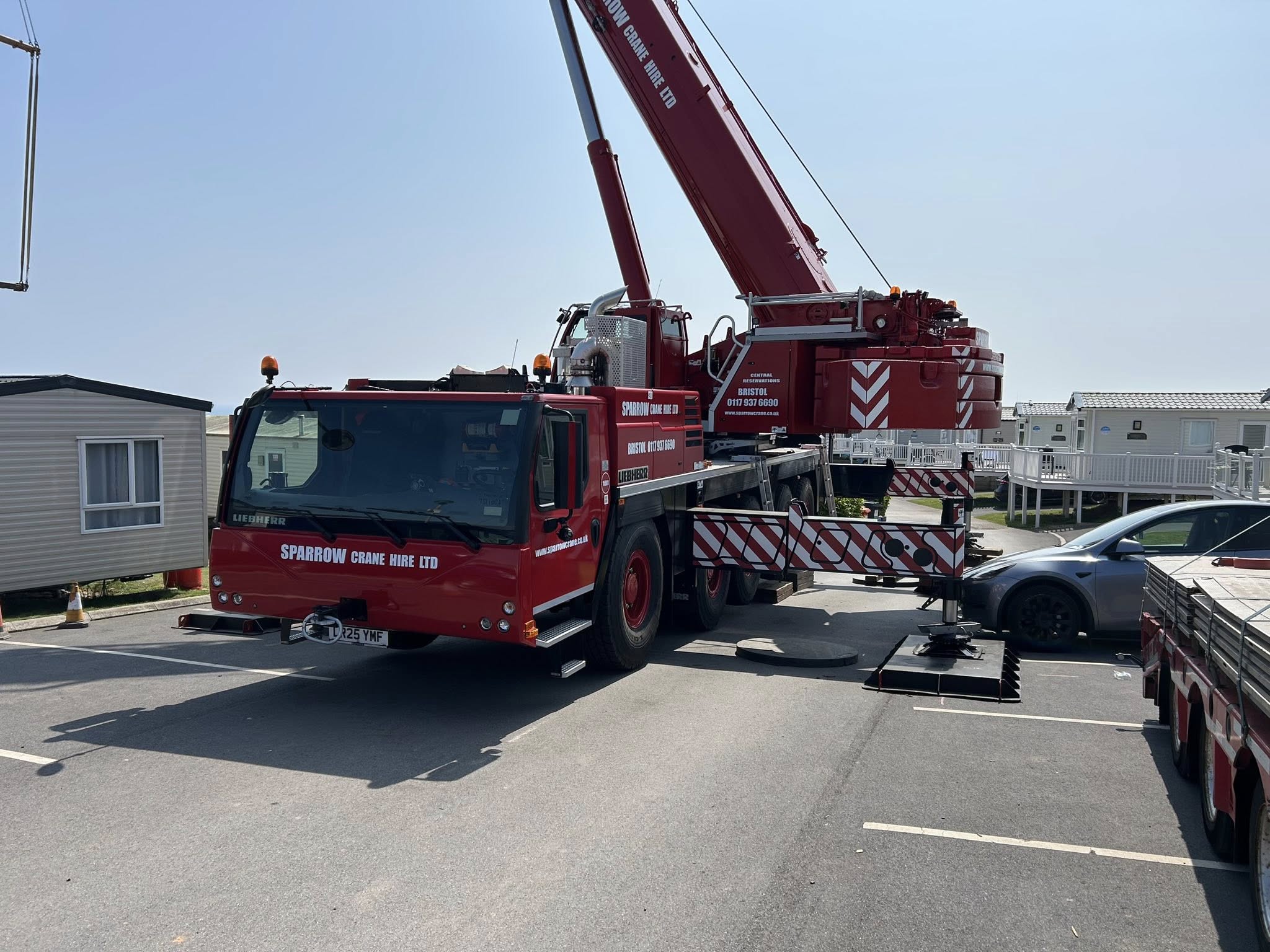Sparrow Liebherr crane lift Devon