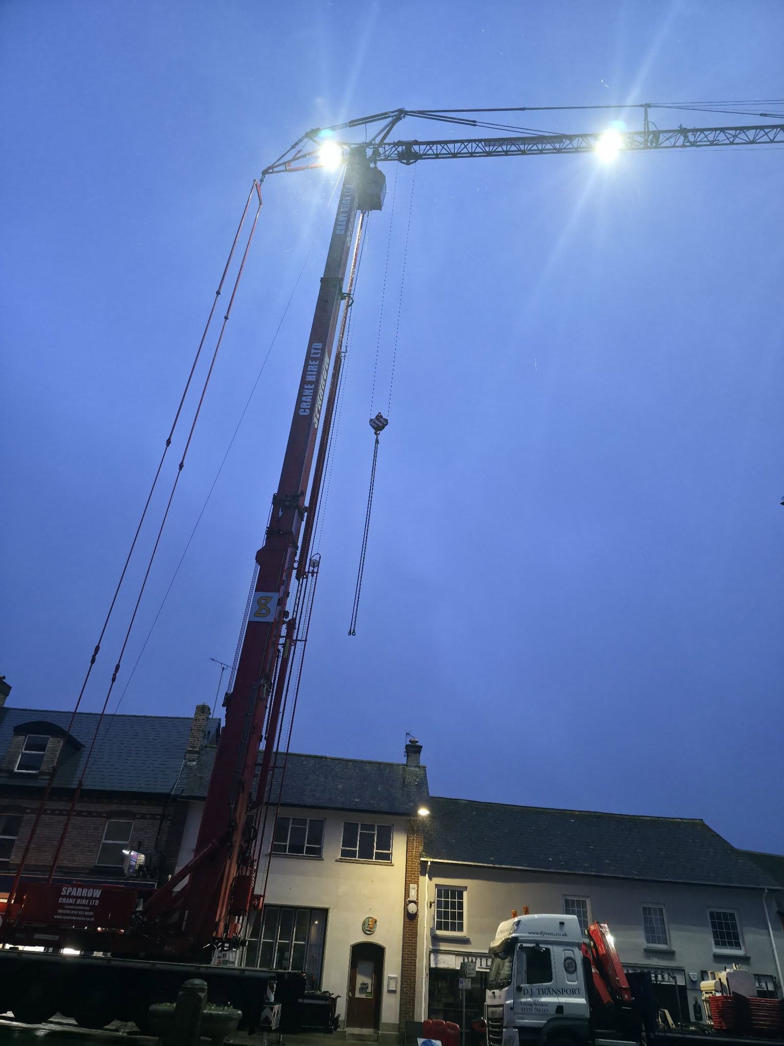 Bovey Tracey crane lift