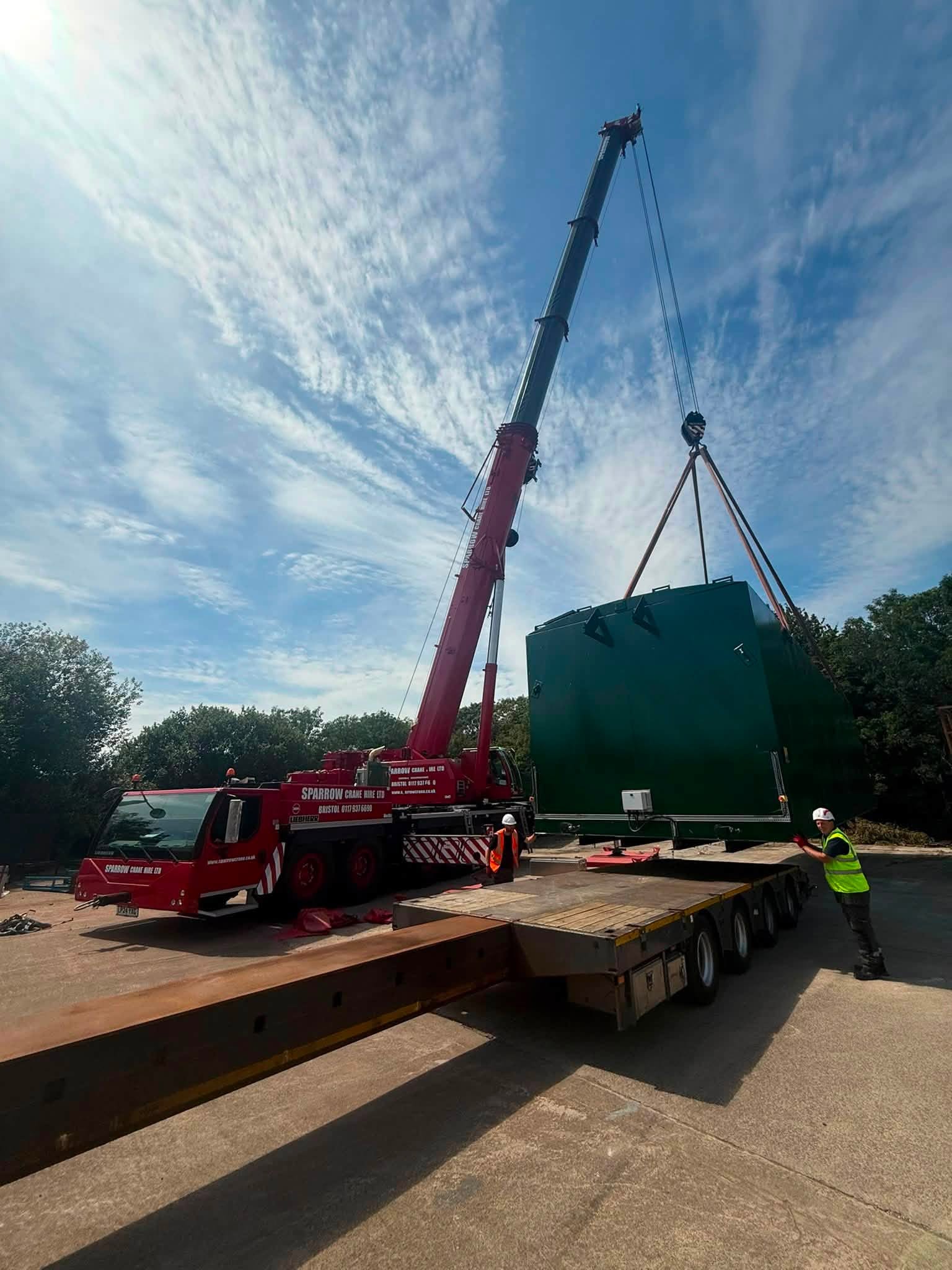 42-Tonne Fuel Storage Tank Lift by Sparrow Liebherr LTM1300-6.3 in Herefordshire